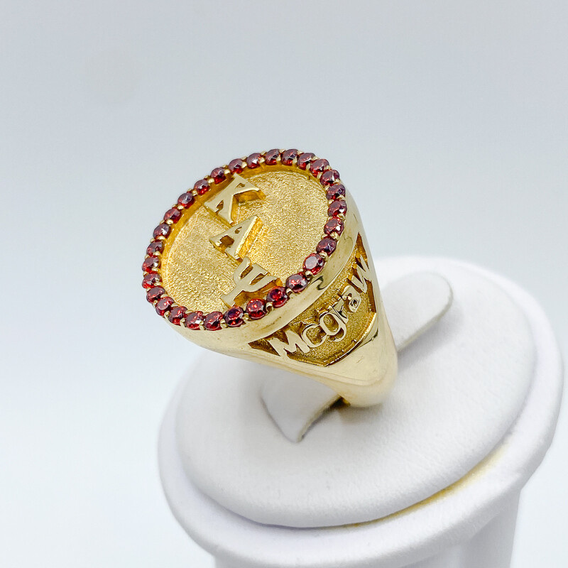 KAPPA ALPHA PSI ROUND RING - Gold Plated