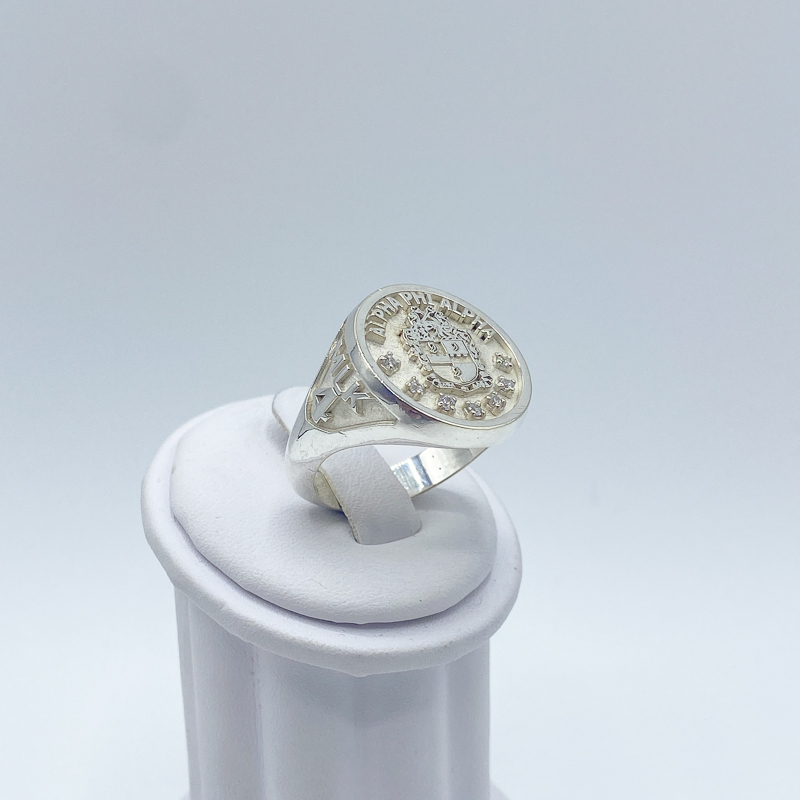 ALPHA PHI ALPHA ROUND RING - Silver