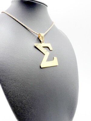 SIGMA SYMBOL PENDANT - Silver or Gold Plated