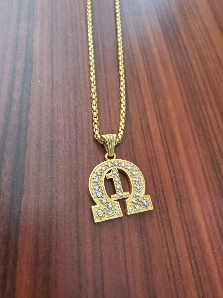 OMEGA LINE NUMBER SYMBOL PENDANT - Gold Plated