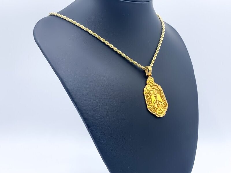 Delta Sigma Theta Shield Pendant with CZ