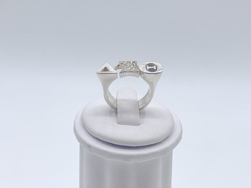 Delta Sigma Theta Symbol Large Gold Ring with Engraving