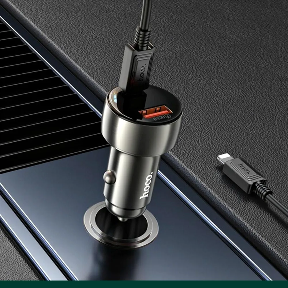 Hoco Z50 48W Dual Port PD30W + QC3.0 Car Charger
