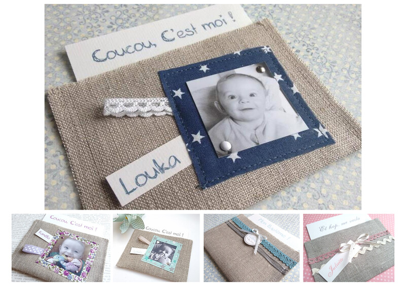 Faire part Pochette lin