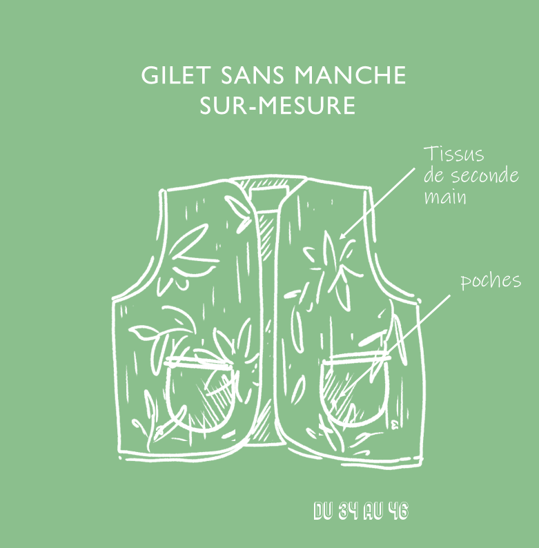 Gilet  sans manche SUR MESURE