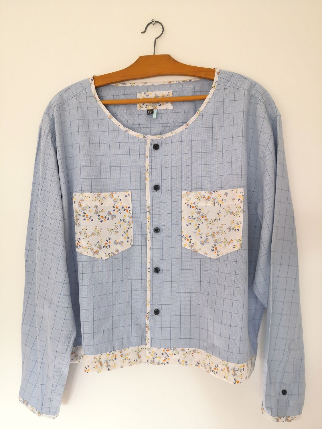 Blouse bleu clair et liberty, t42