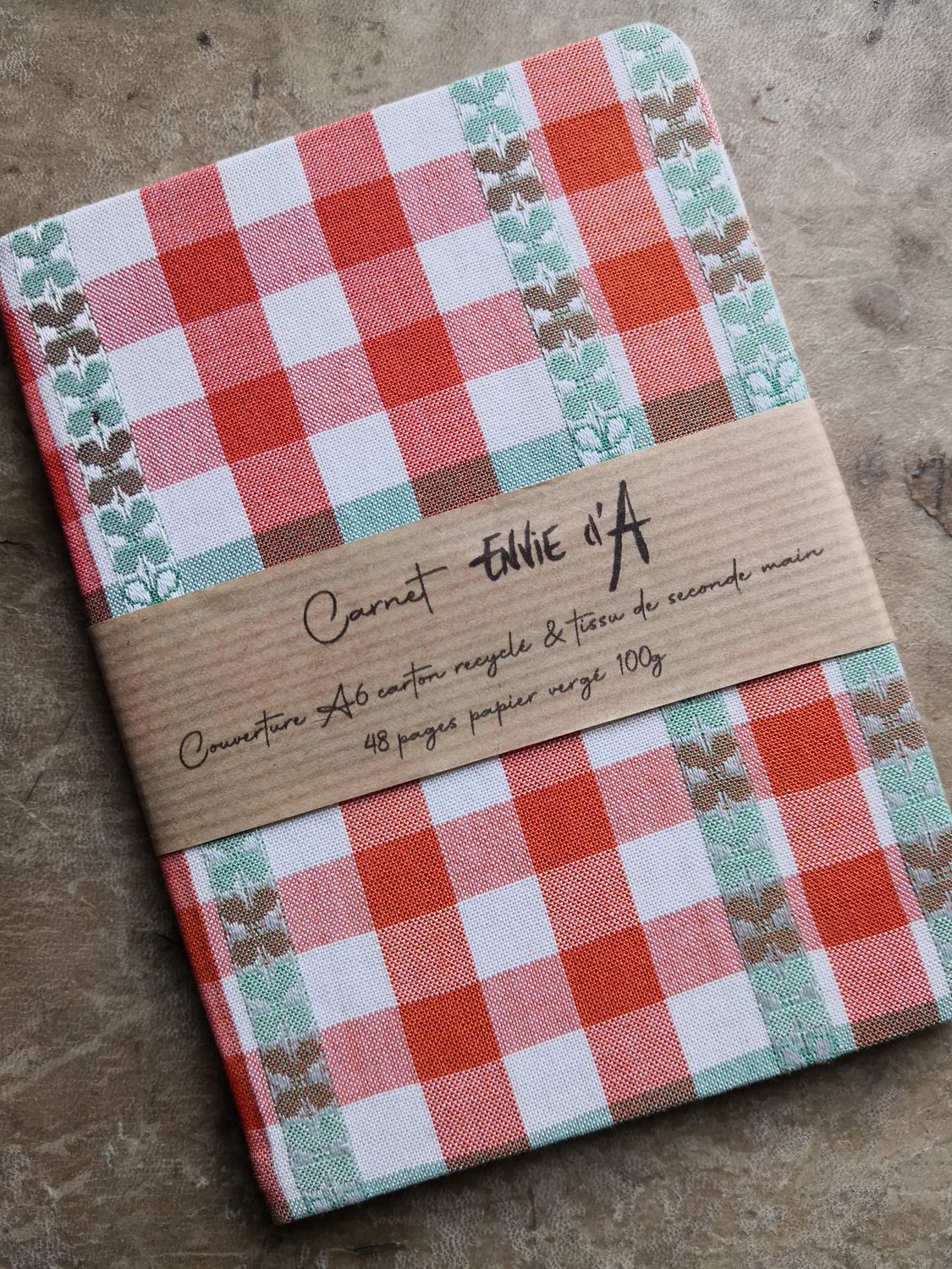Carnet format A6 carreaux oranges