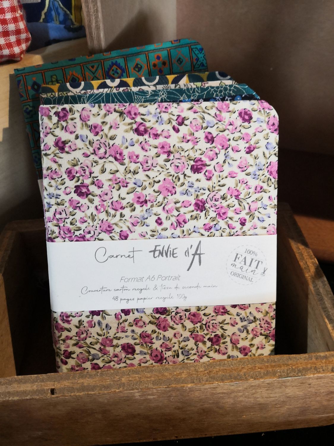 Carnet format A6 fleurs lilas