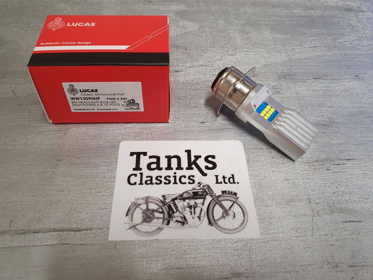 MHK LED Headlight Bulb – Replaces Lucas R414 P36D 446 12v 50/40w – British Prefocus Fitment