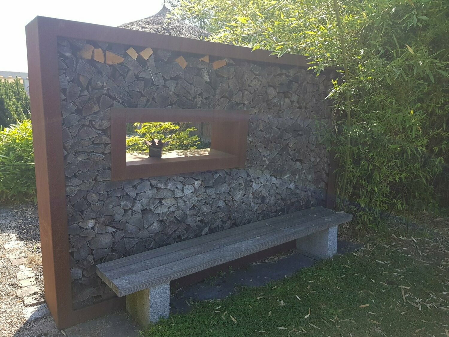 Xichuzi Brennholzregal 60x40x100 Cm - Cortenstahl Kaminholzständer Für Garten & Carport