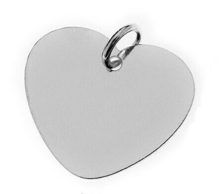 Gravurplättchen Herz mit Ring (ohne Kette)