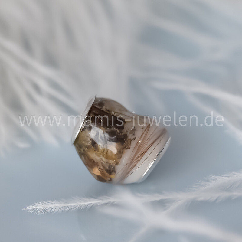 Großlochperle mit Kappen „Clarissa“