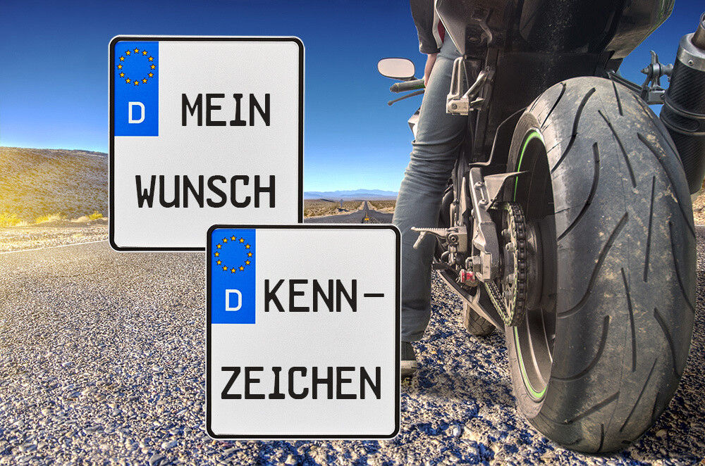 Motorradkennzeichen - amtliches Eurokennzeichen