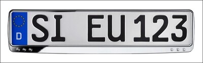 Kennzeichenhalter ERUCARAT Exclusive Chrome-Look geschwungen Kennzeichenhalter ERUCARAT Exclusive Chrome-Look geschwungen