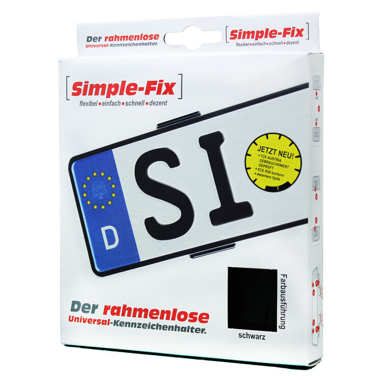 NEU! Kennzeichenhalter SIMPLE-FIX schwarz