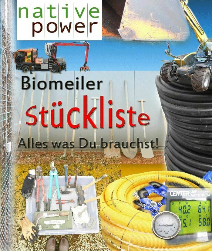 Stückliste zum holzigem Biomeiler, PDF-Dokument, 4 Seiten (zum Runterladen nach Zahlungseingang)