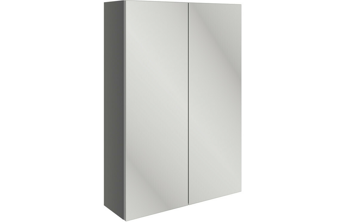 Valesso 500mm Slim Mirrored Wall Unit - Onyx Grey Gloss