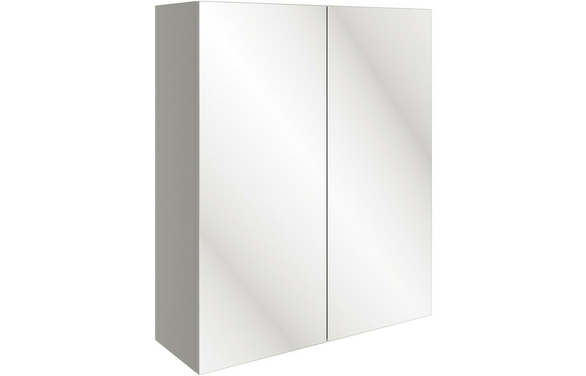 Valesso 600mm Mirrored Unit - Pearl Grey Gloss