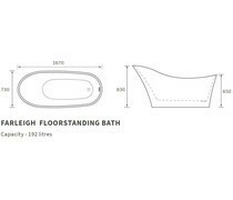 Farleigh Freestanding 1670x730x830mm Bath