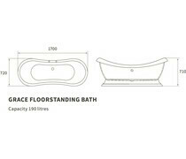Grace Freestanding 1700x720 2TH Bath with Plinth