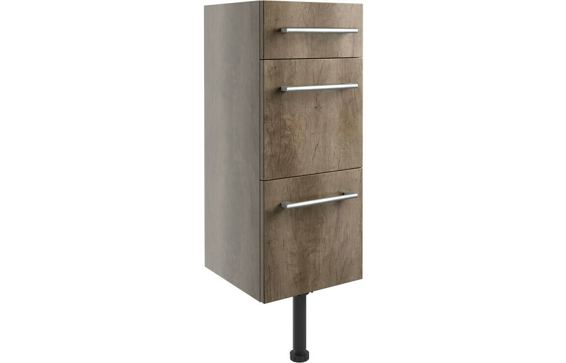 Alba 300mm 3 Drawer Unit - Grey Nebraska Oak