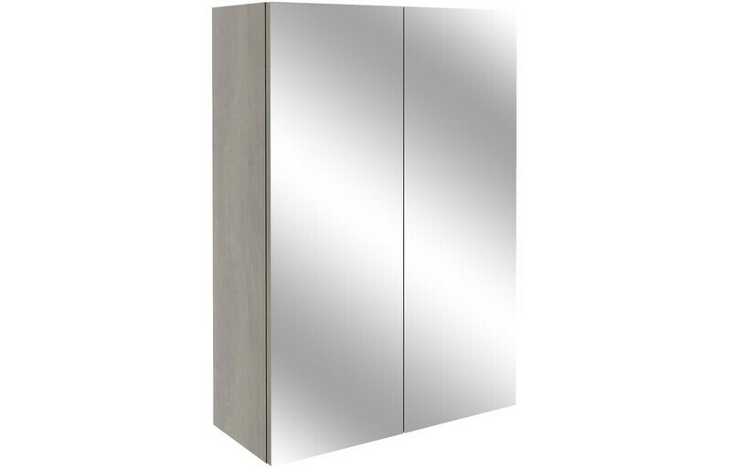 Alba 500mm Mirrored Unit - Grey Nebraska Oak