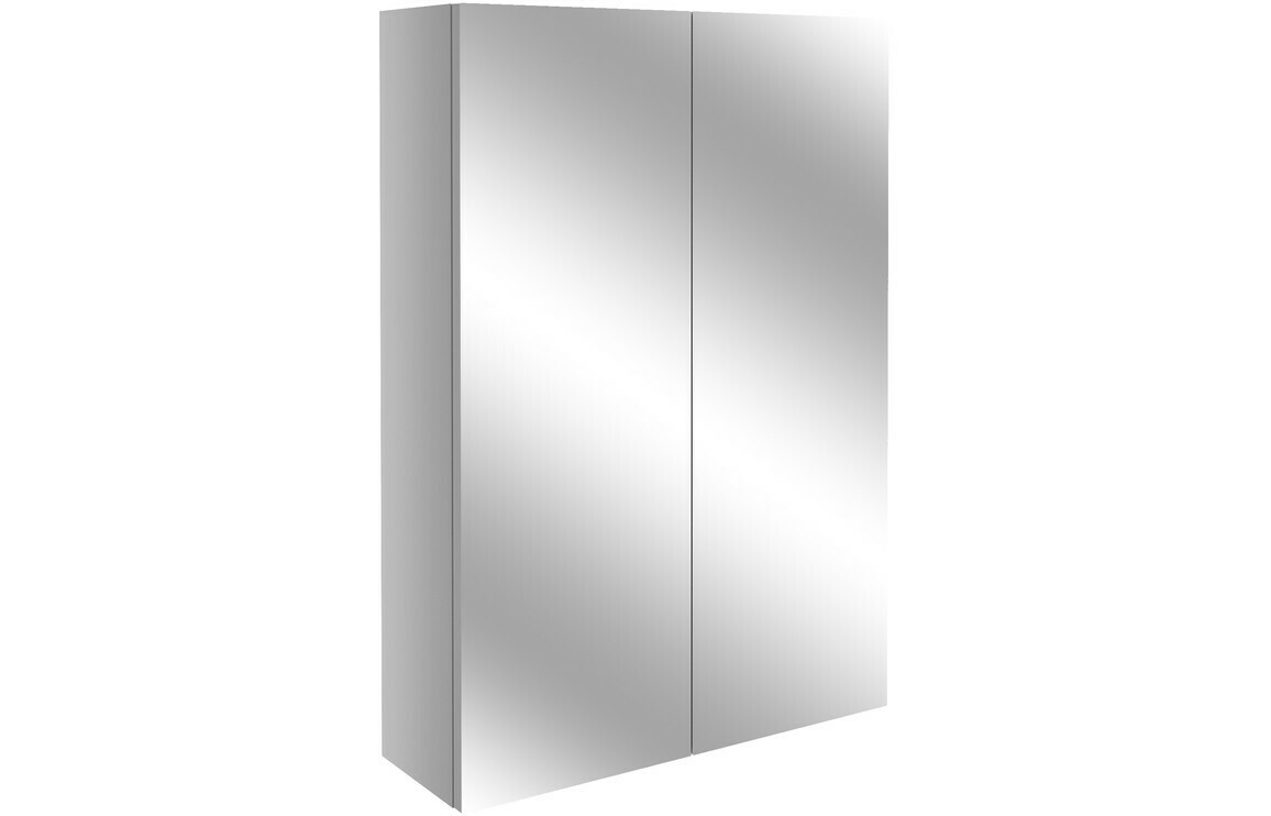 Alba 500mm Slim Mirrored Unit - Light Grey Gloss