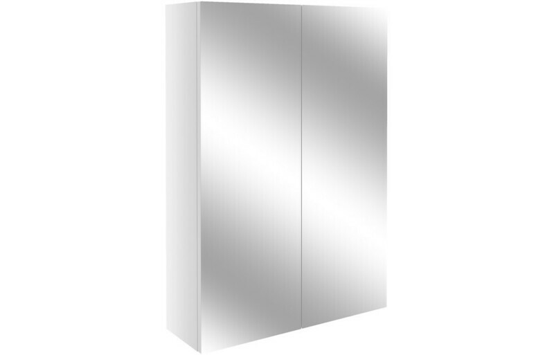Alba 500mm Slim Mirrored Unit - White Gloss