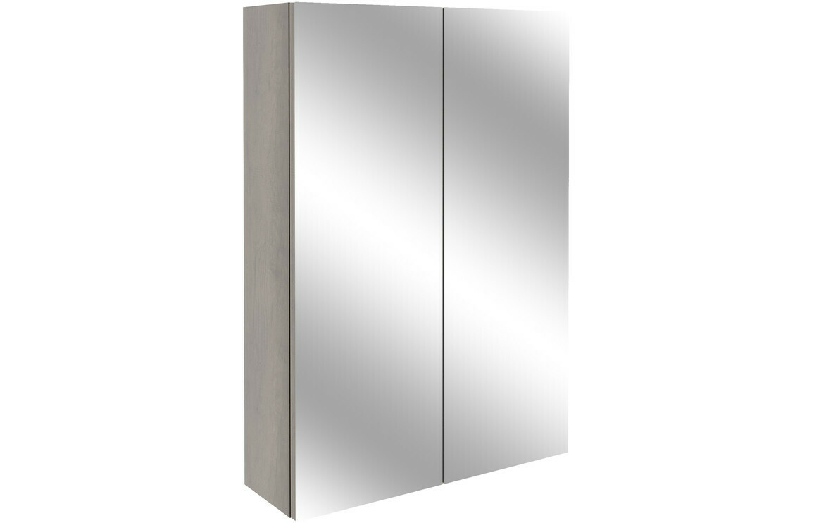 Alba 500mm Slim Mirrored Unit - Grey Nebraska Oak