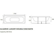 Algarve Double End 1700x750 0TH Bath (No Wellness System)