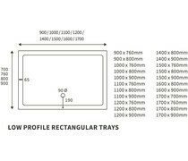 RefleXion 40mm Low Profile 1200x700mm Rectanglular Tray &amp; Waste