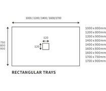 REFLEXION 1600X900 SLATE TRAY &amp; WASTE