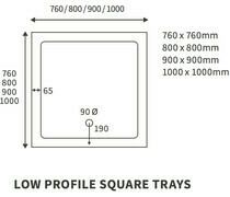 REFLEXION 40X1000X1000MM TRAY &amp; WASTE PK