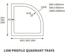 REFLEXION 40X1000X1000MM QD TRAY &amp; WASTE PK