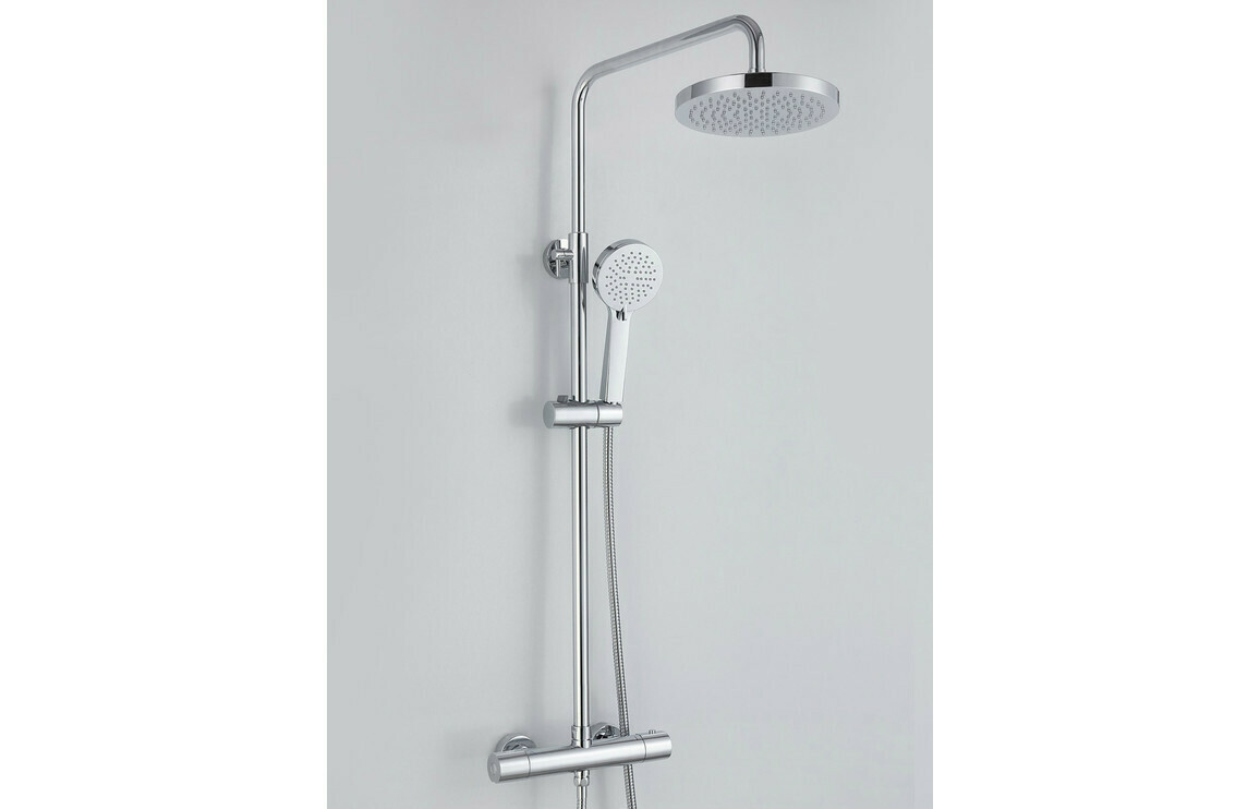 Primo Cool-Touch Thermostatic Mixer Shower with Overhead - Round