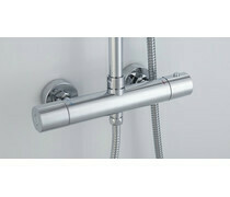 Primo Cool-Touch Thermostatic Mixer Shower with Overhead - Round