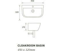Cedarwood 450x320mm 1TH Cloakroom Basin &amp; Bottle Trap