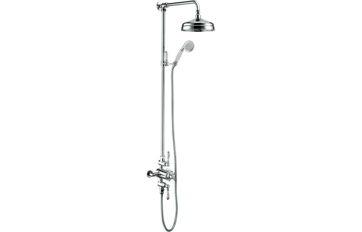 Traditional Exposed Twin Outlet Shower w/Shower Head & Riser Kit