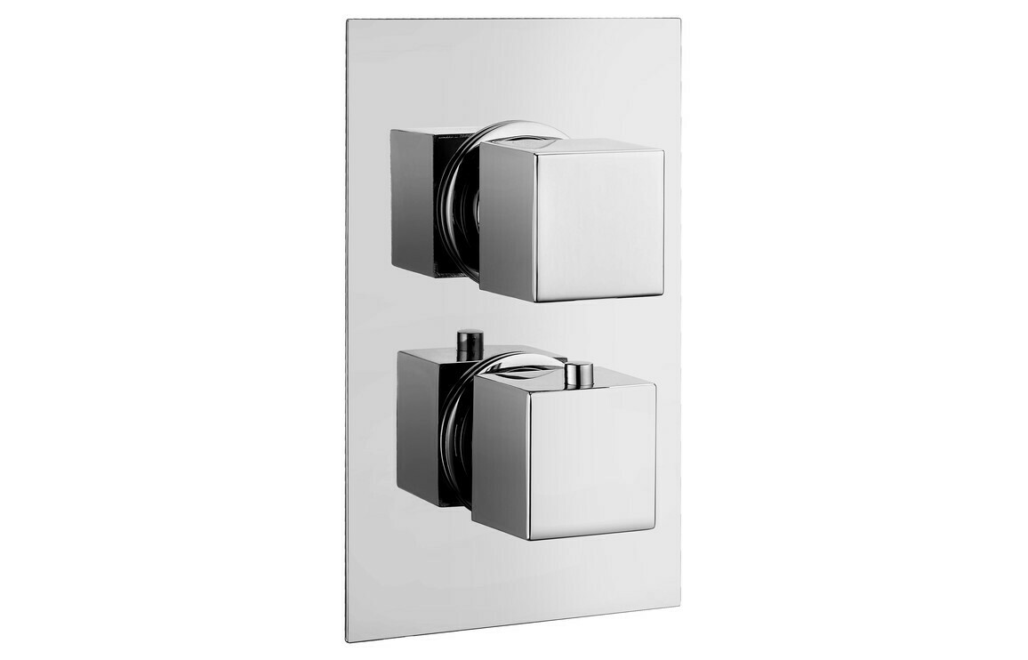 Kuba Thermostatic Twin Shower Valve - Single Outlet