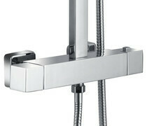 Quadro Cool-Touch Thermostatic Mixer Shower with Overhead - Square