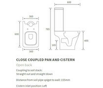 Cedarwood C/C Open Back WC &amp; Soft Close Seat