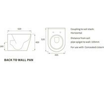 Cilantro Back To Wall WC &amp; Soft Close Seat