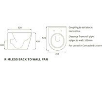 Cilantro Rimless Back To Wall WC &amp; Soft Close Seat