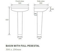 Laurus² 500x390mm 1TH Basin &amp; Full Pedestal