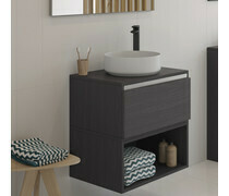 Luxey 355mm Ceramic Washbowl &amp; Waste - Matt Grey