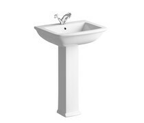Melissa 600x490mm 1TH Basin &amp; Full Pedestal