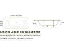 Cascade SUPERCAST Double End 1700x750 0TH Bath &amp; Whirlpool System w/LED
