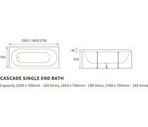 Cascade Single End 1700x750 0TH Bath &amp; Whirlpool System