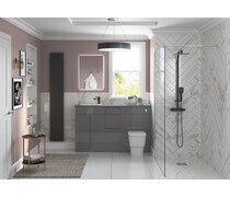 Valesso 500mm Slim Mirrored Wall Unit - Onyx Grey Gloss