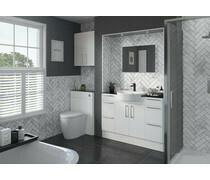 Alba 300mm 2 Door Tall Unit - White Gloss
